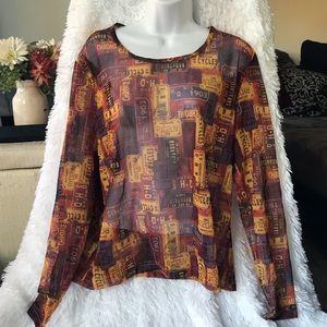 Women’s Sheer Mesh Vintage Long Sleeve